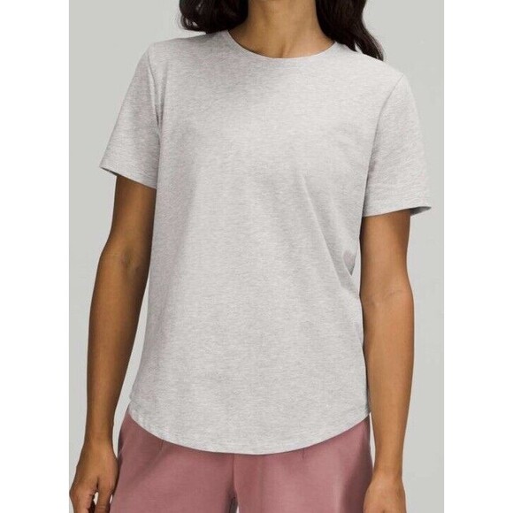lululemon athletica Tops - Lululemon Love Crew Short Sleeve T-Shirt Size 4 Light Gray Classic Preppy
